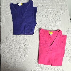 Purple & Pink Scrub Tops with Pockets